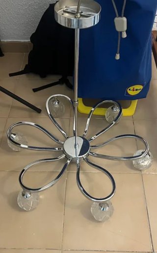 Lámpara de techo flor metal y cristal