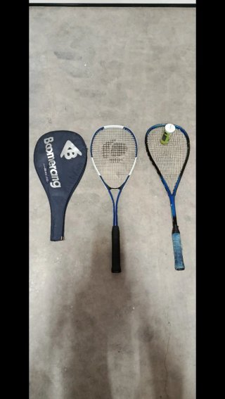 Set de 2 Raquetas de Squash y Pelotas