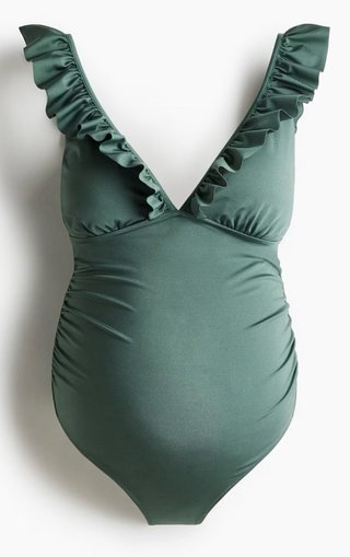 Bañador Premamá H&M Verde con Volantes