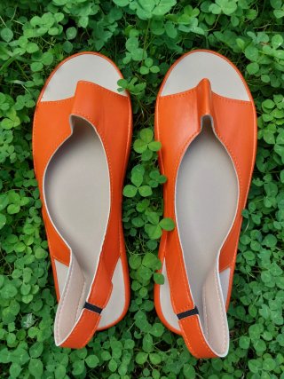 Sandalias Verano Casual Naranja Beige