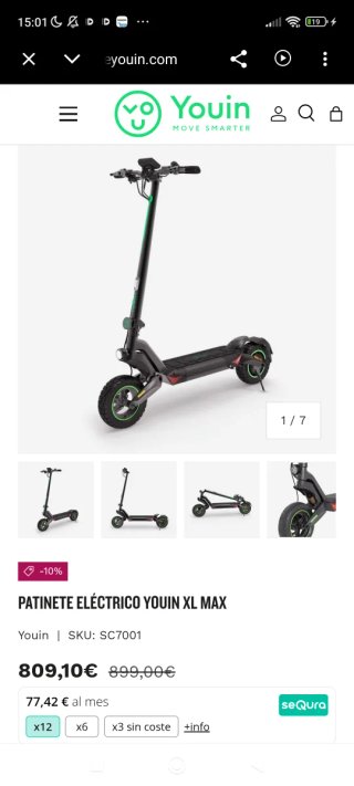 Patinete Eléctrico Youin XL Max