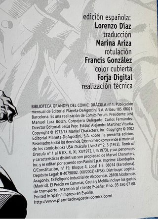 Comics DRACULA números 1 y 2