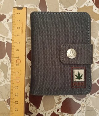 Portafoglio Pure in canapa grigio