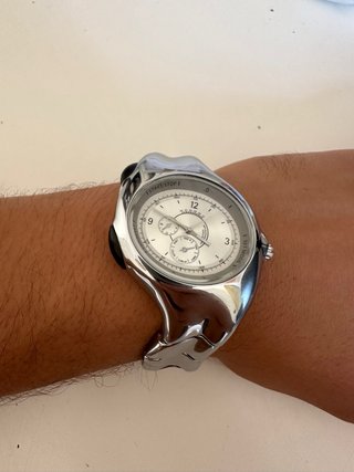 Reloj de Cuarzo Estilo Y2K Plateado