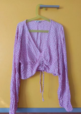 Blusa rosa floral manga larga Clockhouse