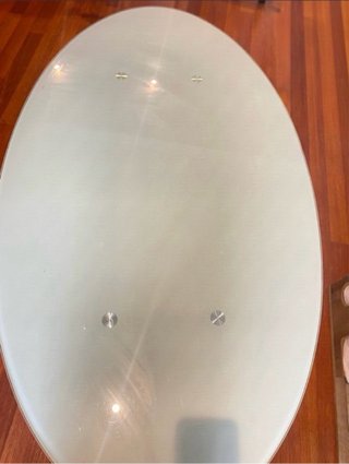 Mesa cristal ovalada comedor/despacho