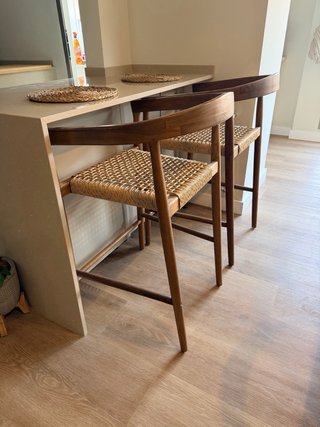 Taburete Sklum Rattan y Madera dos uds
