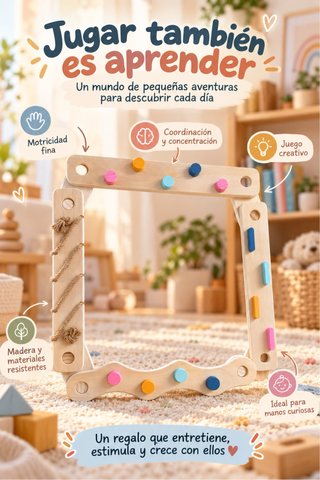 Tabla de Actividades Montessori de Madera