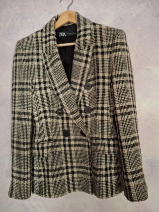 Americana de cuadros Zara Talla S