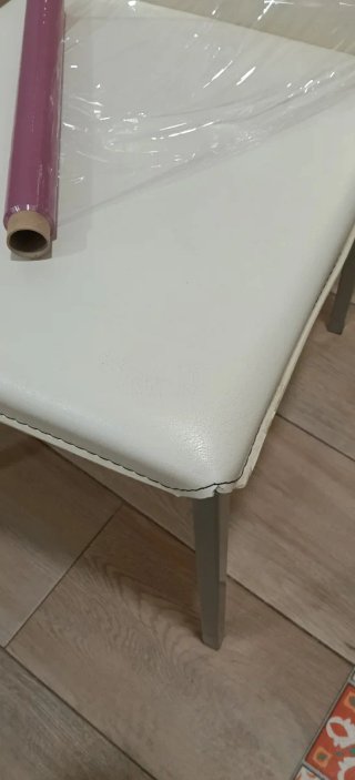 lote 2 sillas comedor blancas polipiel y patas met