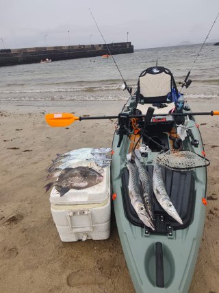 Kayak de pesca con accesorios ,motor sonda .....