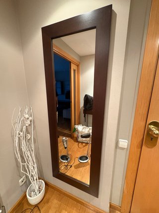 Espejo de Pared con Marco de Madera Natural
