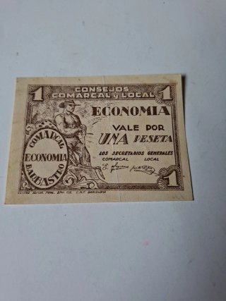 Billete 1 Peseta Comarcal Barbastro