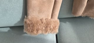 Chaquetón de pelo Naf Naf beige