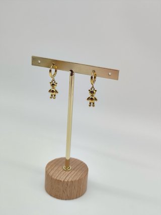 Pendientes Aro Oso Acero Inoxidable