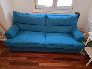 Sofá azul de tela 190