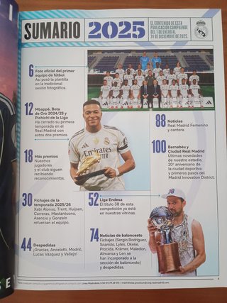Revista anuario Real Madrid premium 2025
