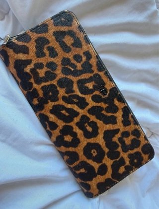 Cartera de Piel Estampado Leopardo