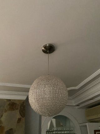 Lámpara colgante esférica plata