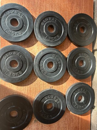 9 discos mancuerna 1.25 kg Global
