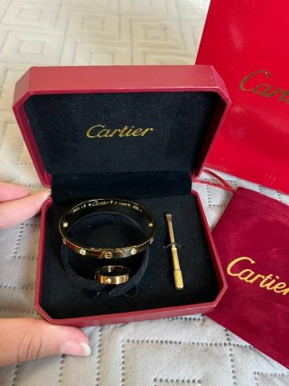 Conjunto Pulsera y Anillo Cartier acero inoxidable