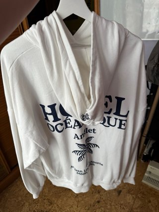 Sudadera HÔTEL OCÉANIQUE blanca
