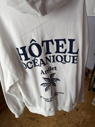 Sudadera HÔTEL OCÉANIQUE blanca