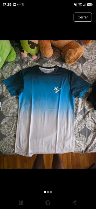 Camiseta Primark Degradada Azul y Blanca