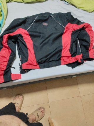 Chaqueta de moto cordura negra y roja