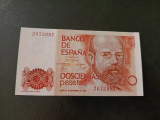 Billete 200 Pesetas 1980 sin serie SC