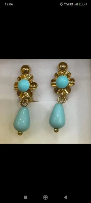 Pendientes Corales Dorados Turquesa