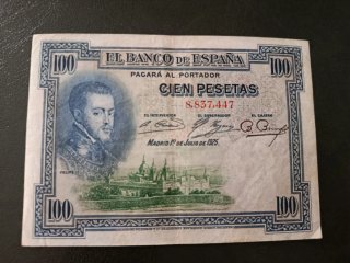 Billete 100 Pesetas 1925 sin serie