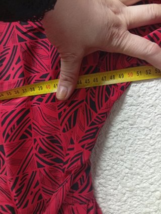 Blusa Túnica Vintage Roja y Negra Talla L