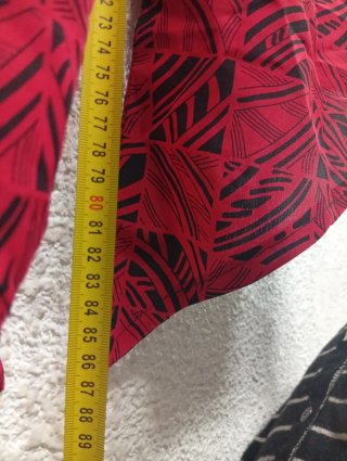 Blusa Túnica Vintage Roja y Negra Talla L