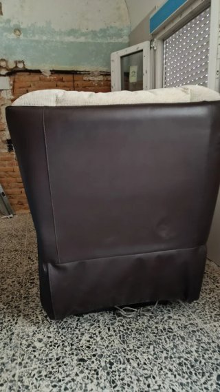 Sillón Reclinable Beige y Marrón eléctrico