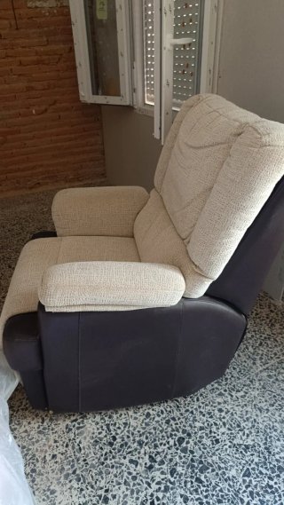 Sillón Reclinable Beige y Marrón eléctrico