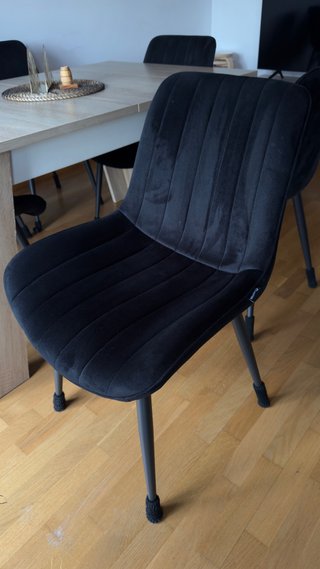 Sillas de Comedor Terciopelo Negro (6 uds)