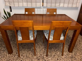 Mesa de Comedor Madera Nogal Maciza