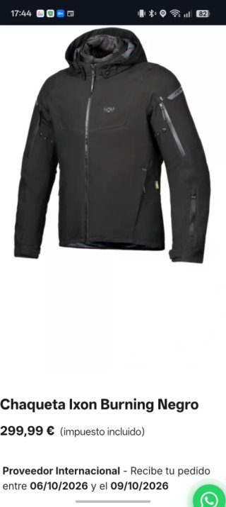 Chaqueta Ixon Burning Negra