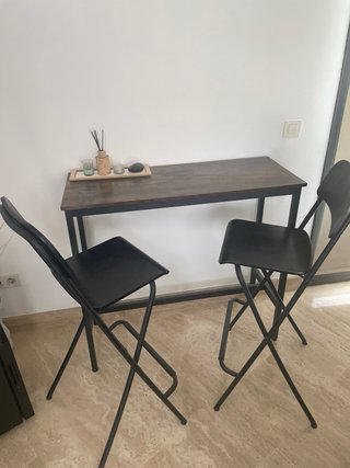 2 Taburetes Altos Plegables IKEAS negros Franklin