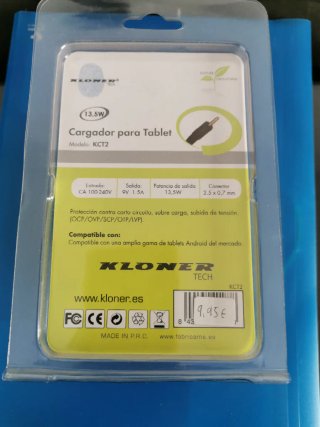 Cargador Kloner 13.5W Conector 2.5x0.7mm