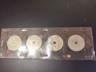 Lote de 4 monedas de 25 céntimos