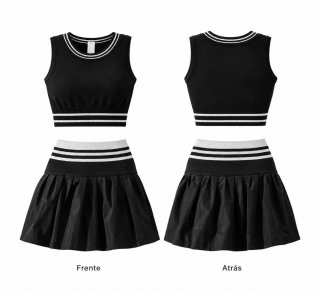 Conjunto Top y Falda Deportiva Rayas