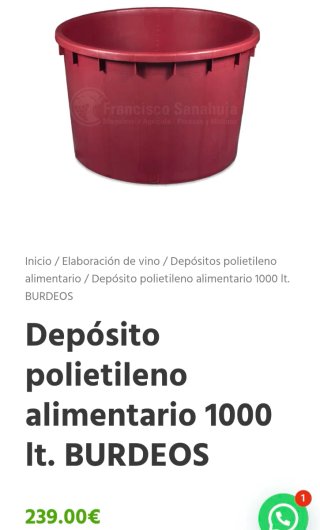 Depósito Alimentario 1000 Litros