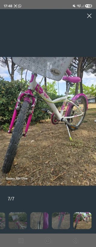 Bicicleta infantil niña rosa 16 pulgadas