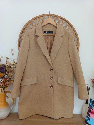Abrigo Zara Beige Talla M