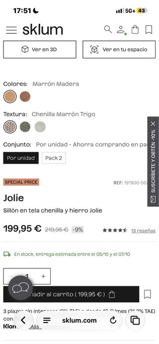 Sillón de diseño minimalista