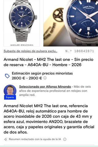 Reloj Armand Nicolet Automático Suizo