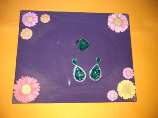 Conjunto Pendientes y Anillo Verde Esmeralda