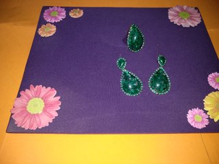 Conjunto Pendientes y Anillo Verde Esmeralda